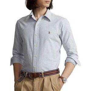 Ralph Lauren Custom Fit Stripe Oxford Long Sleeve Woven Shirt